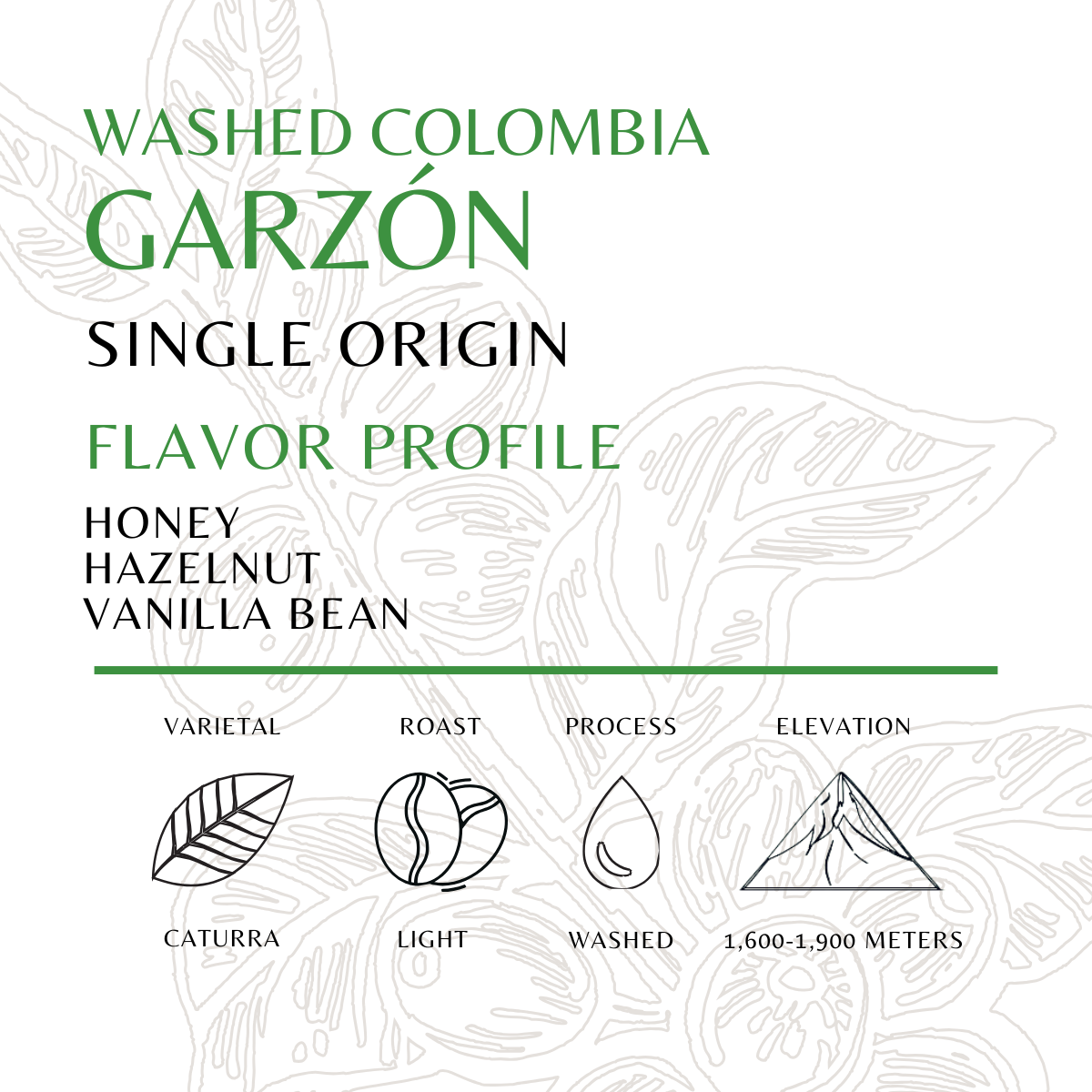 Colombia Garzon coffee info